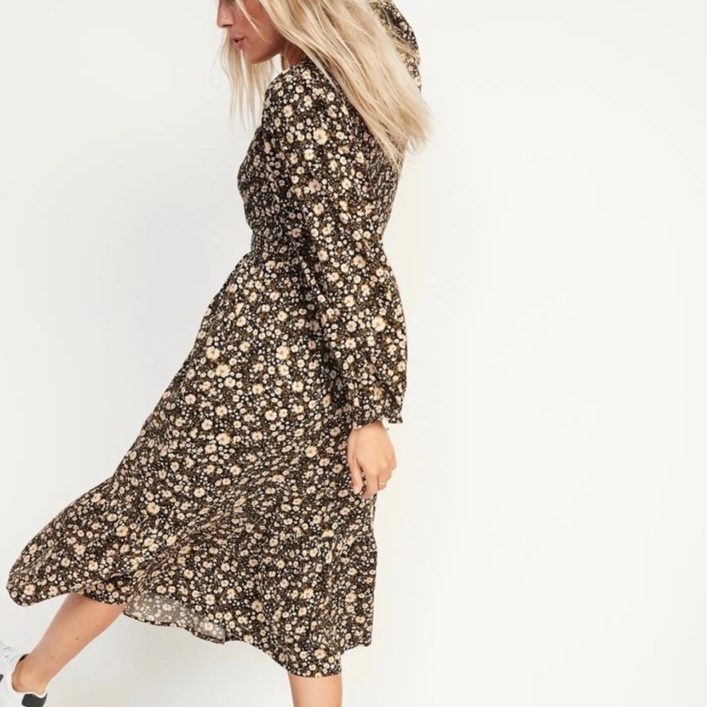 Old Navy Long-Sleeve Fit & Flare Smocked Midi Dress for Easter